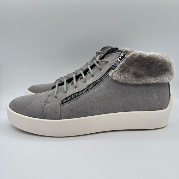 Russel Park Oliver Faux Fur-Trim Suede Grey High Top Sneakers Boots Men’s 10 - Picture 4 of 8
